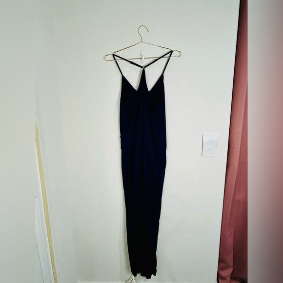 Women’s Blue Sleeveless Jumpsuit Size Large Soft Casual Drawstring Waist Stretch - Picture 8 of 12